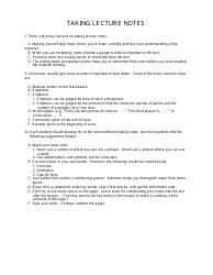 Lesson Plan for Note Taking - Academic Skills Center, Page 3