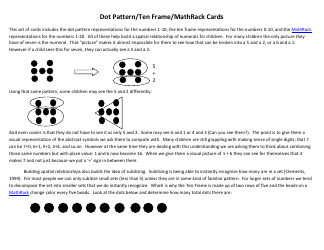 Document preview: Dot Pattern/Ten Frame/Mathrack Card Templates