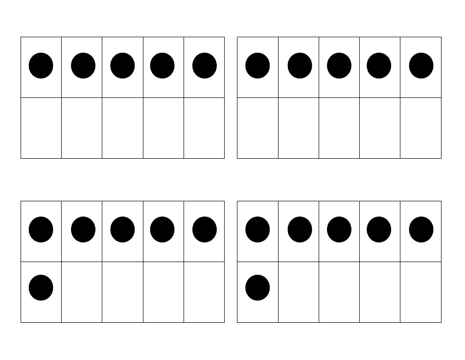 Dot Pattern / Ten Frame / Mathrack Card Templates, Page 19