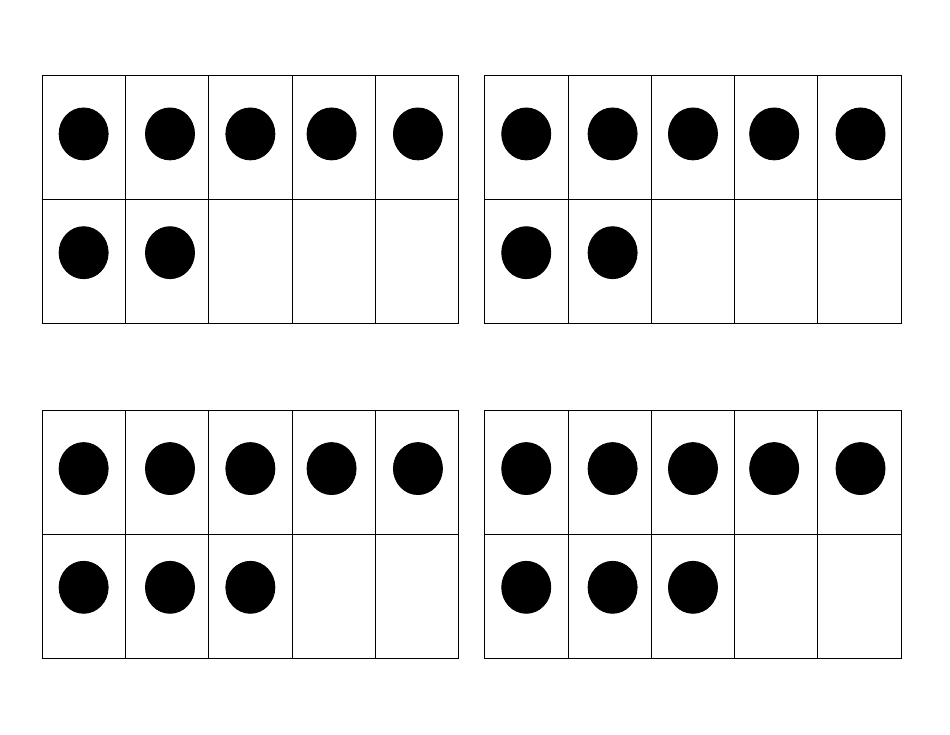 Dot Pattern / Ten Frame / Mathrack Card Templates, Page 20