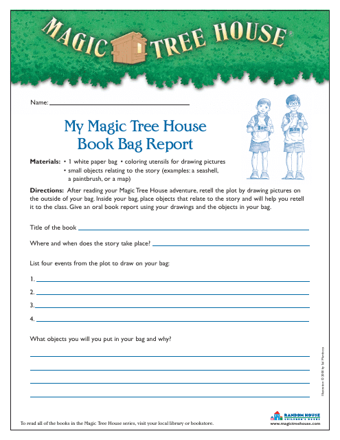 Magic Tree House Book Bag Report