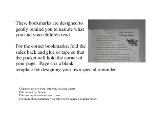 Document preview: Narration Bookmark Templates