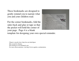 Narration Bookmark Templates