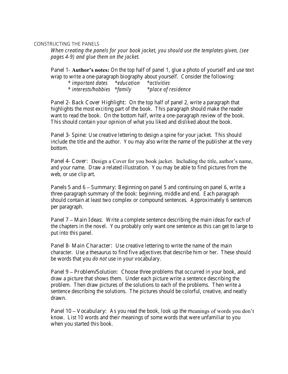 Book Jacket Book Report Template - Varicolored, Page 3