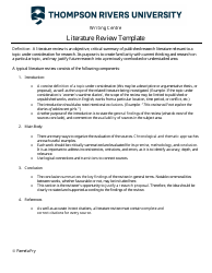 Document preview: Literature Review Template