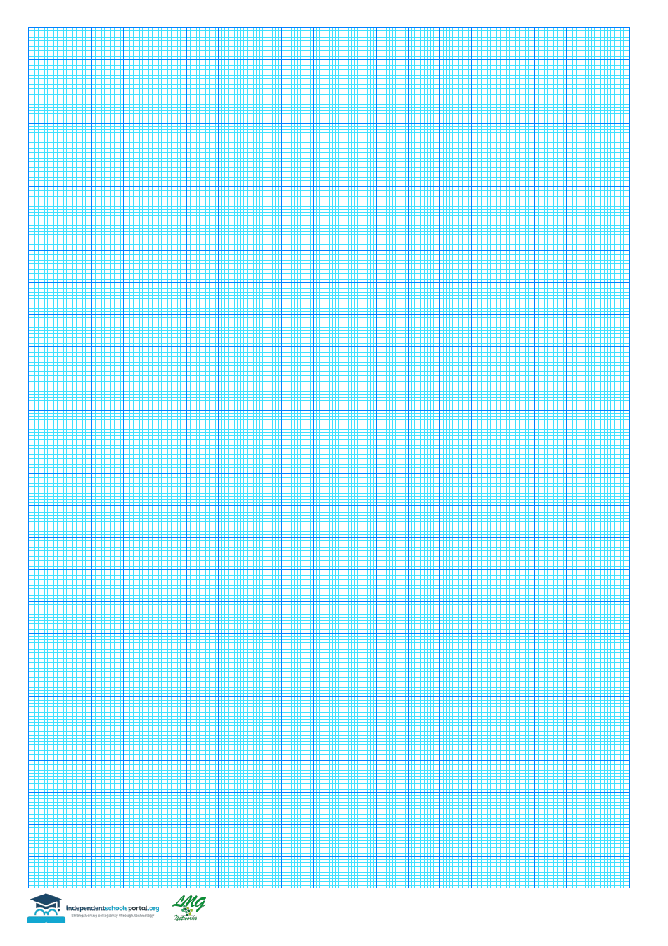 Graph Paper Template - Blue, Page 1