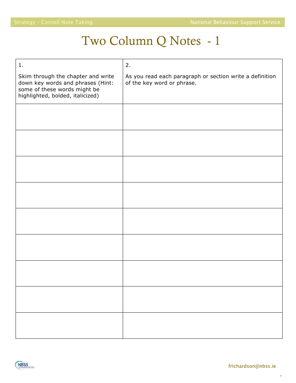 Cornell or Two Column Note Taking Reading and Learning Strategy - Ireland, Page 5