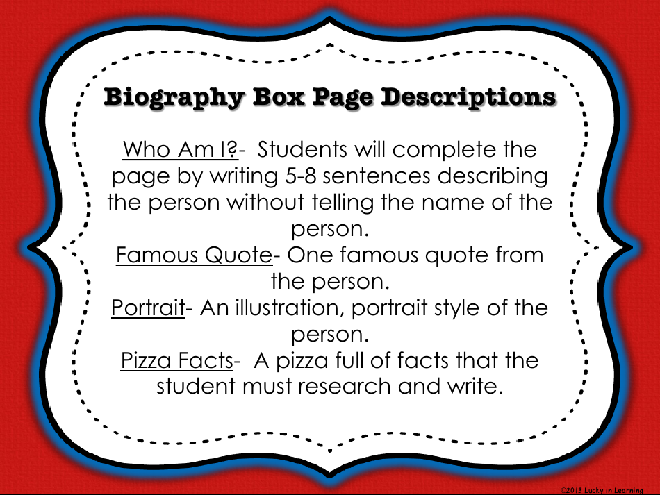 Biography Box Project Templates - Lucky in Learning, Page 10