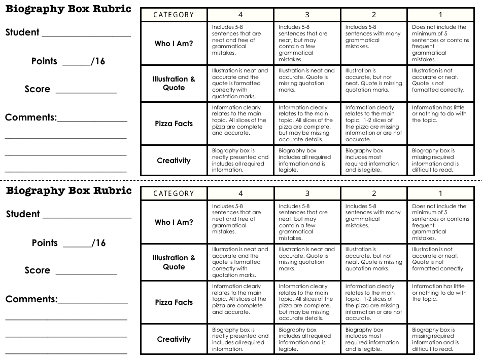 Biography Box Project Templates - Lucky in Learning, Page 9