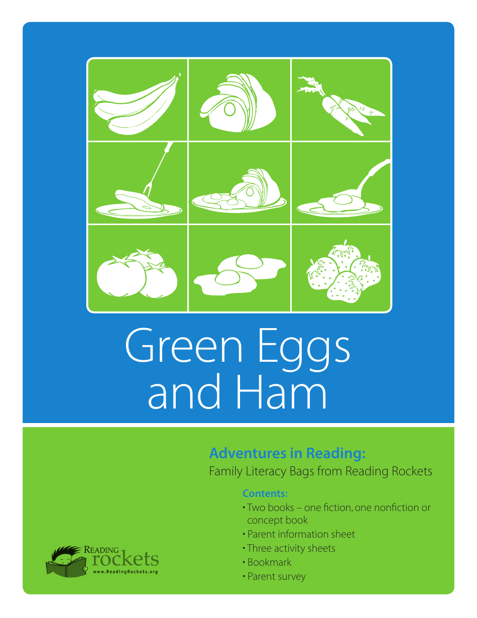 Green Eggs and Ham Reading Activity Sheet Preview