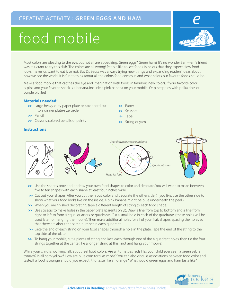 Green Eggs and Ham Reading Activity Sheet, Page 5