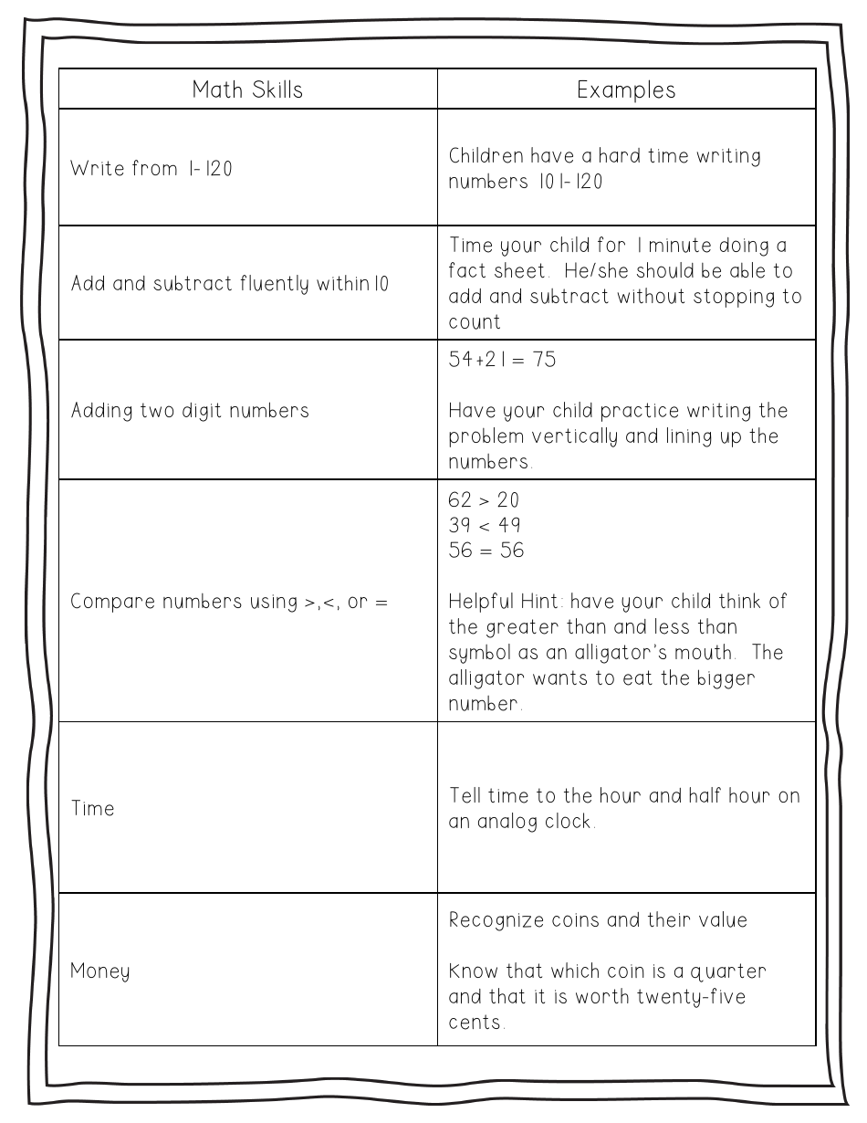 First Grade Readiness Packet, Page 11