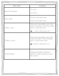 First Grade Readiness Packet, Page 12