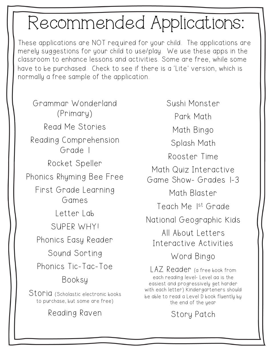 First Grade Readiness Packet, Page 3