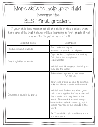 First Grade Readiness Packet, Page 7
