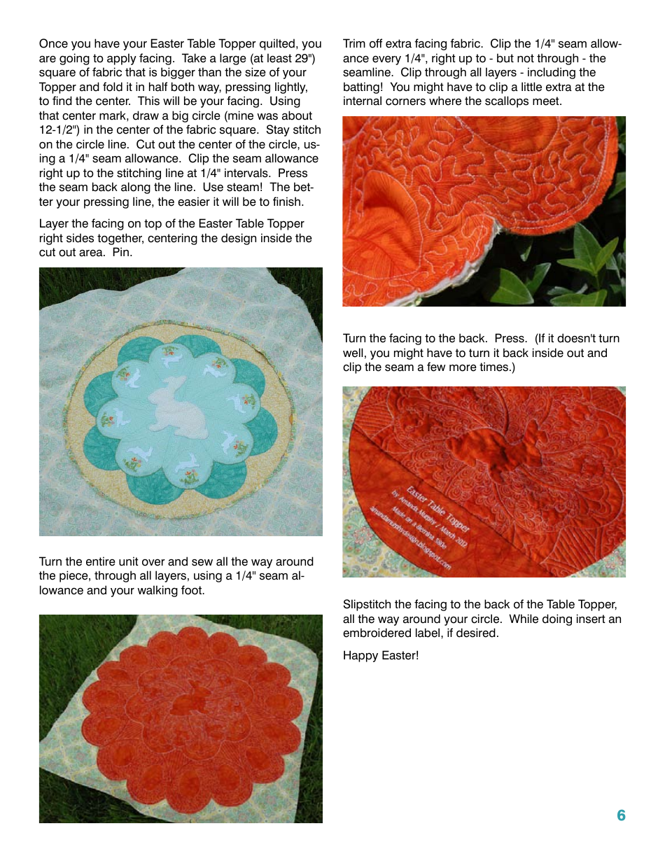 Easter Table Topper Sewing Templates - Amanda Murphy, Page 6