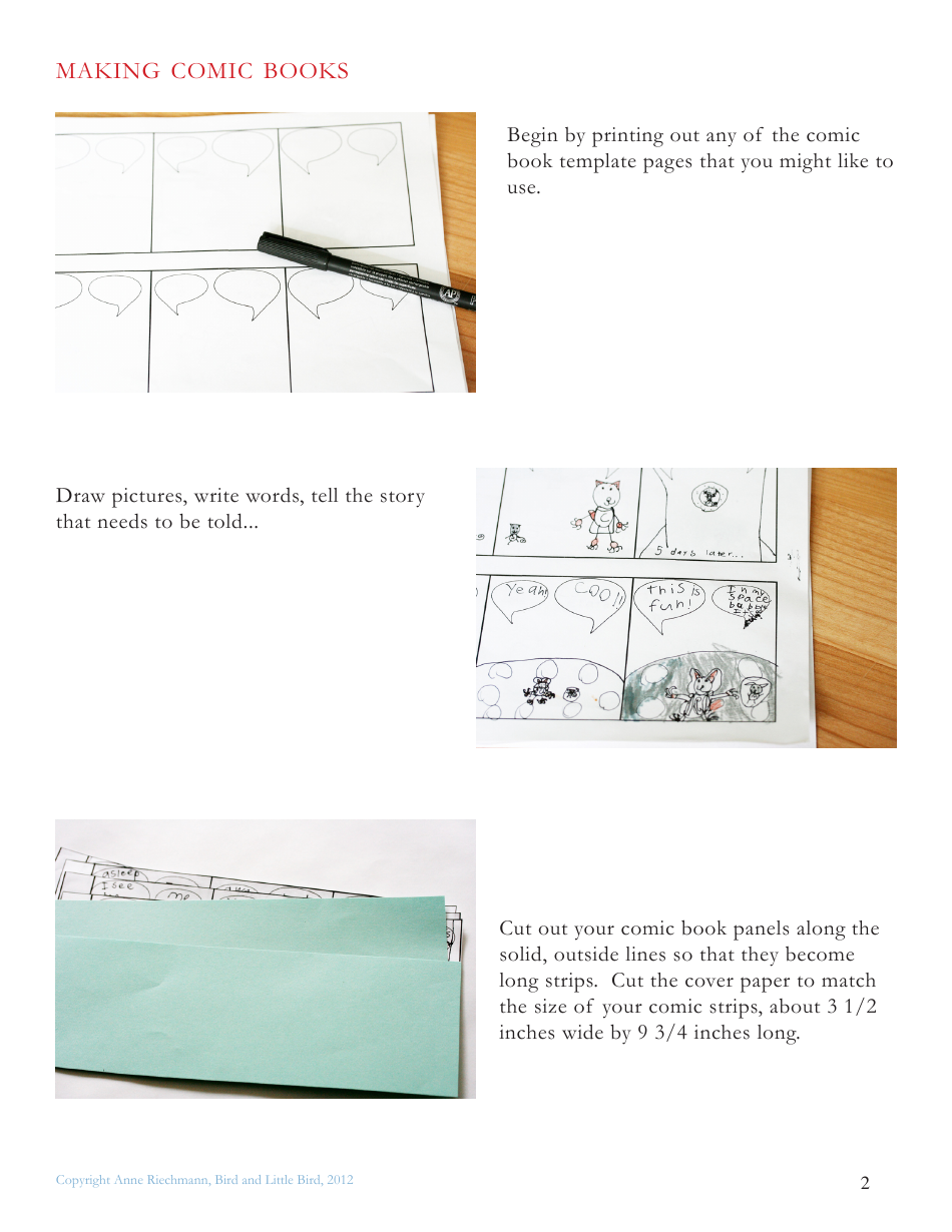 Comic Book Templates - Anne Riechmann, Bird and Little Bird, Page 2
