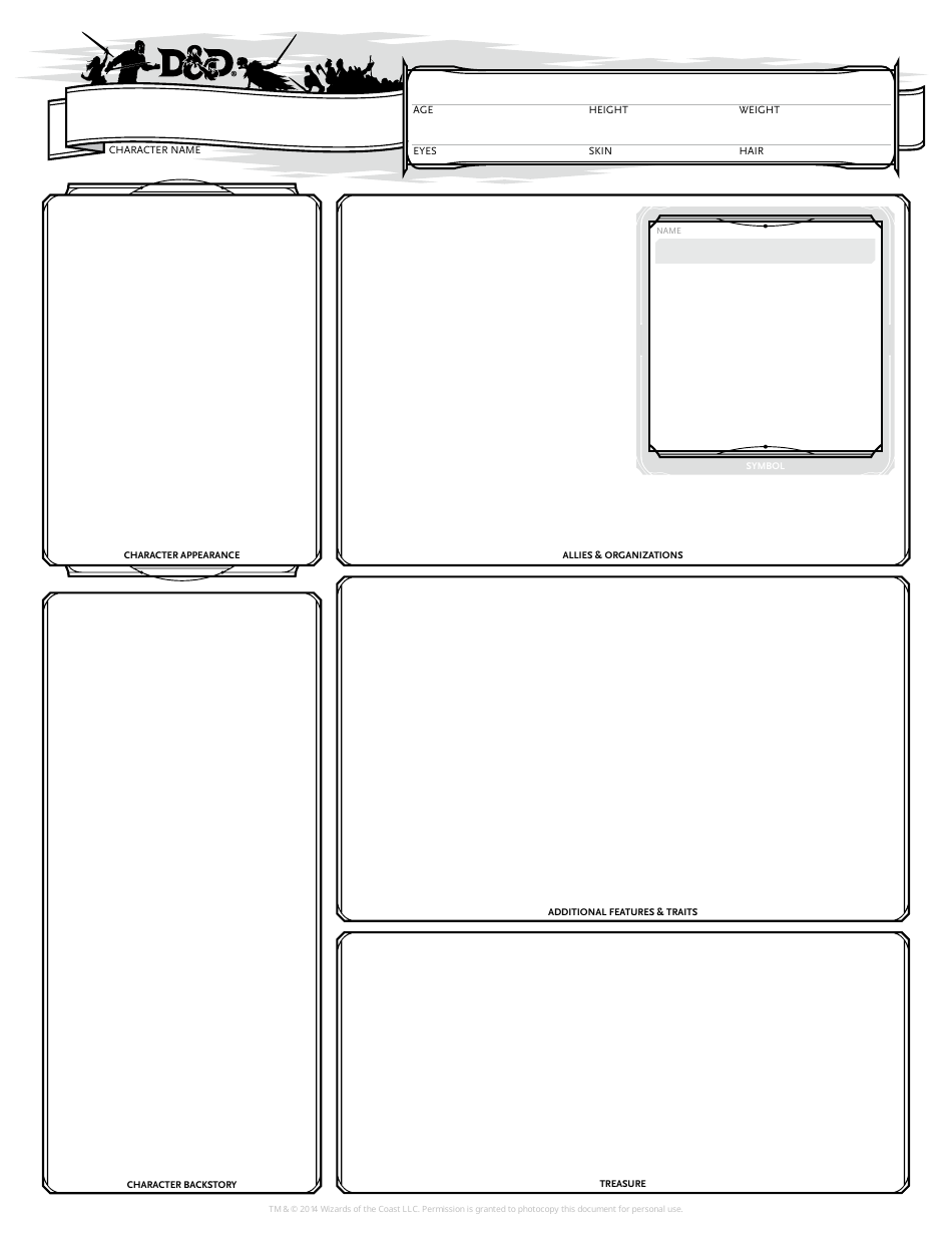Dungeone  Dragons 3-page Character Sheet, Page 2