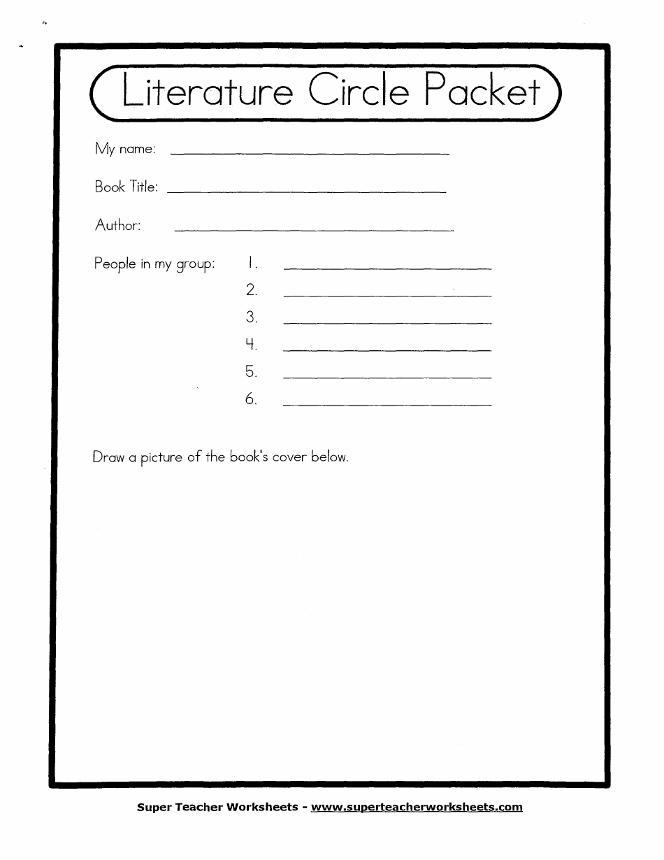 Literature Circle Packet Download Printable PDF Templateroller