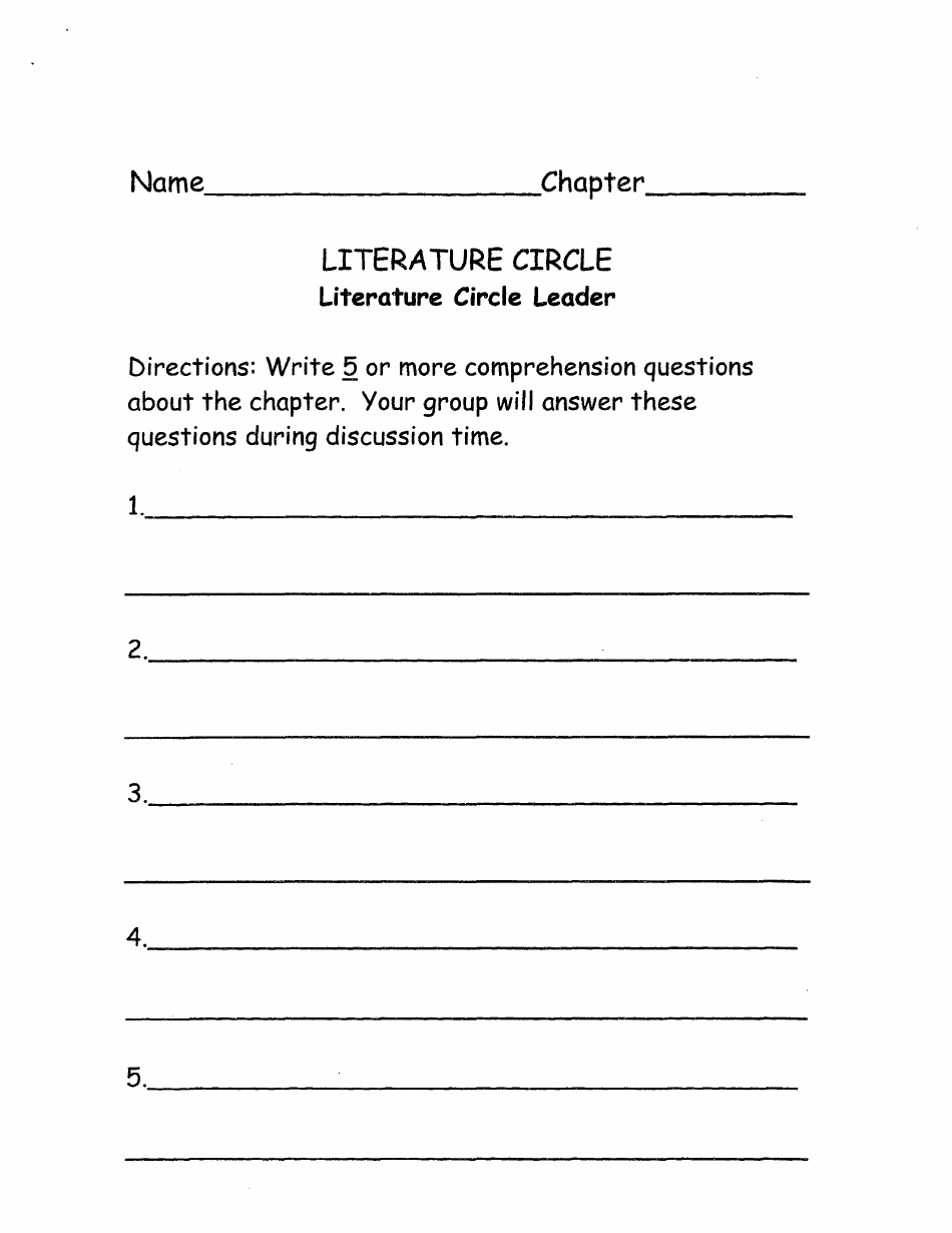 Literature Circle Packet, Page 10