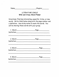 Literature Circle Packet, Page 11