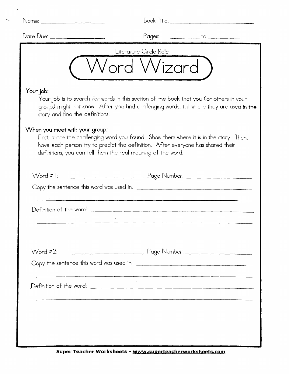 Literature Circle Packet, Page 7