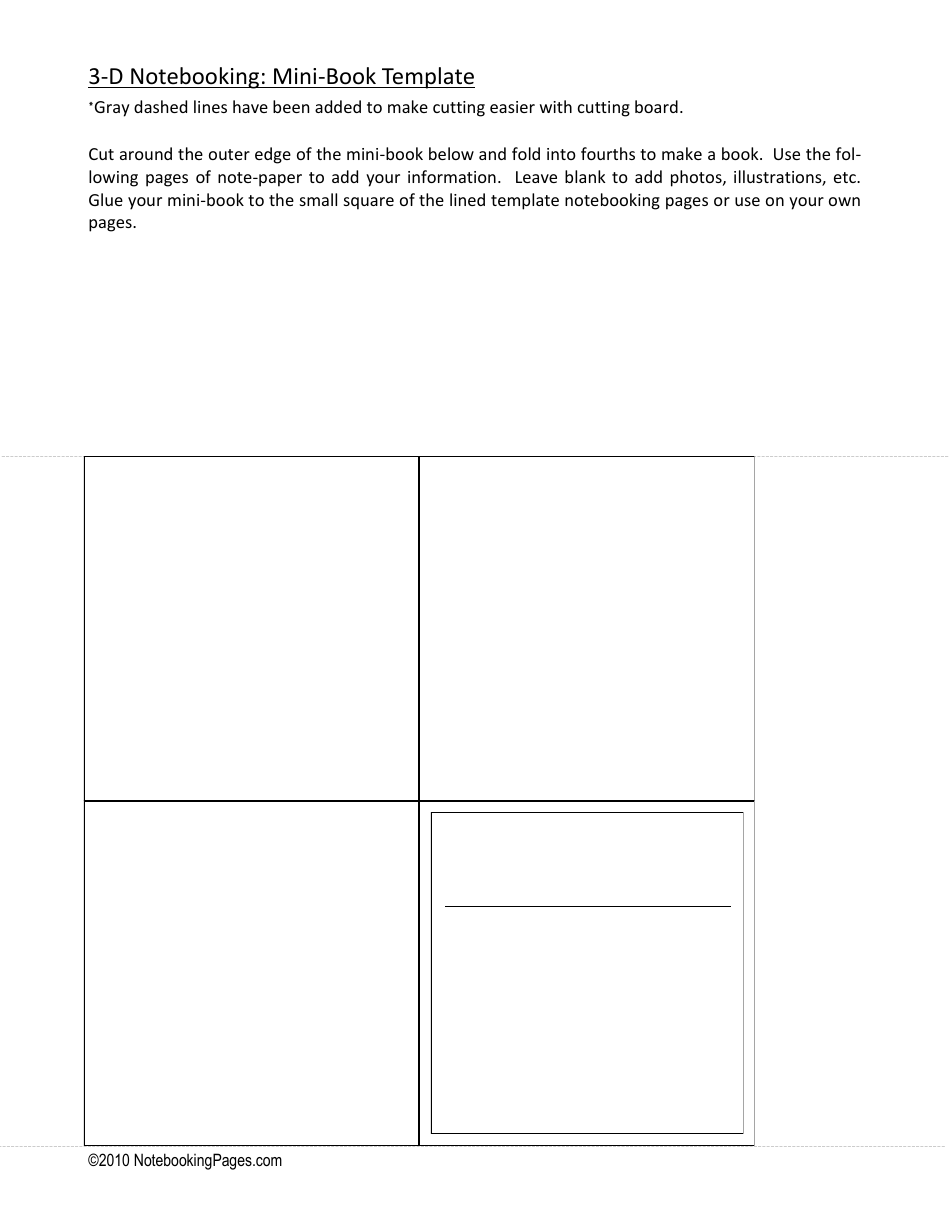 3-d Notebooking Mini-Book Template Preview Image