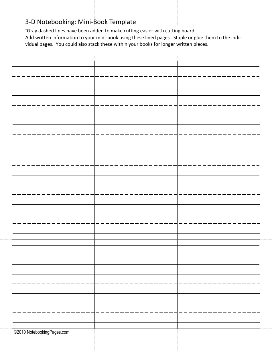 3-d Notebooking Mini-Book Template, Page 3