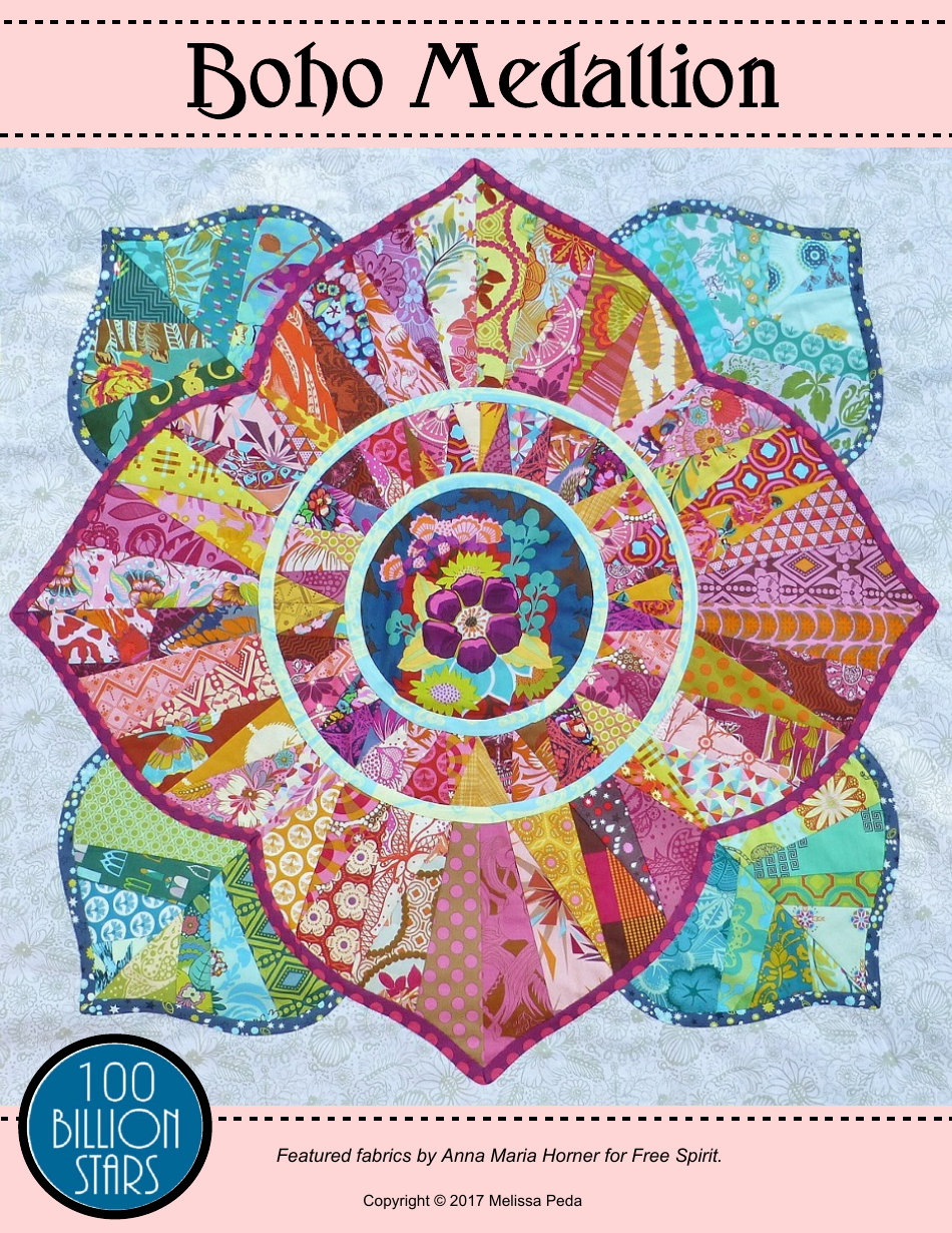 Boho Medallion Sewing Pattern Templates - Preview Image