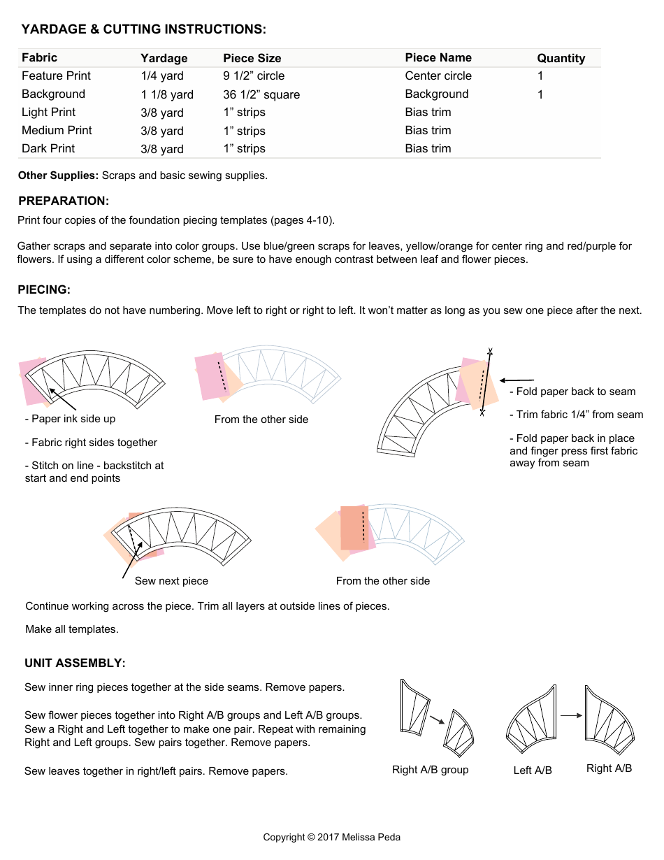 Boho Medallion Sewing Pattern Templates, Page 2