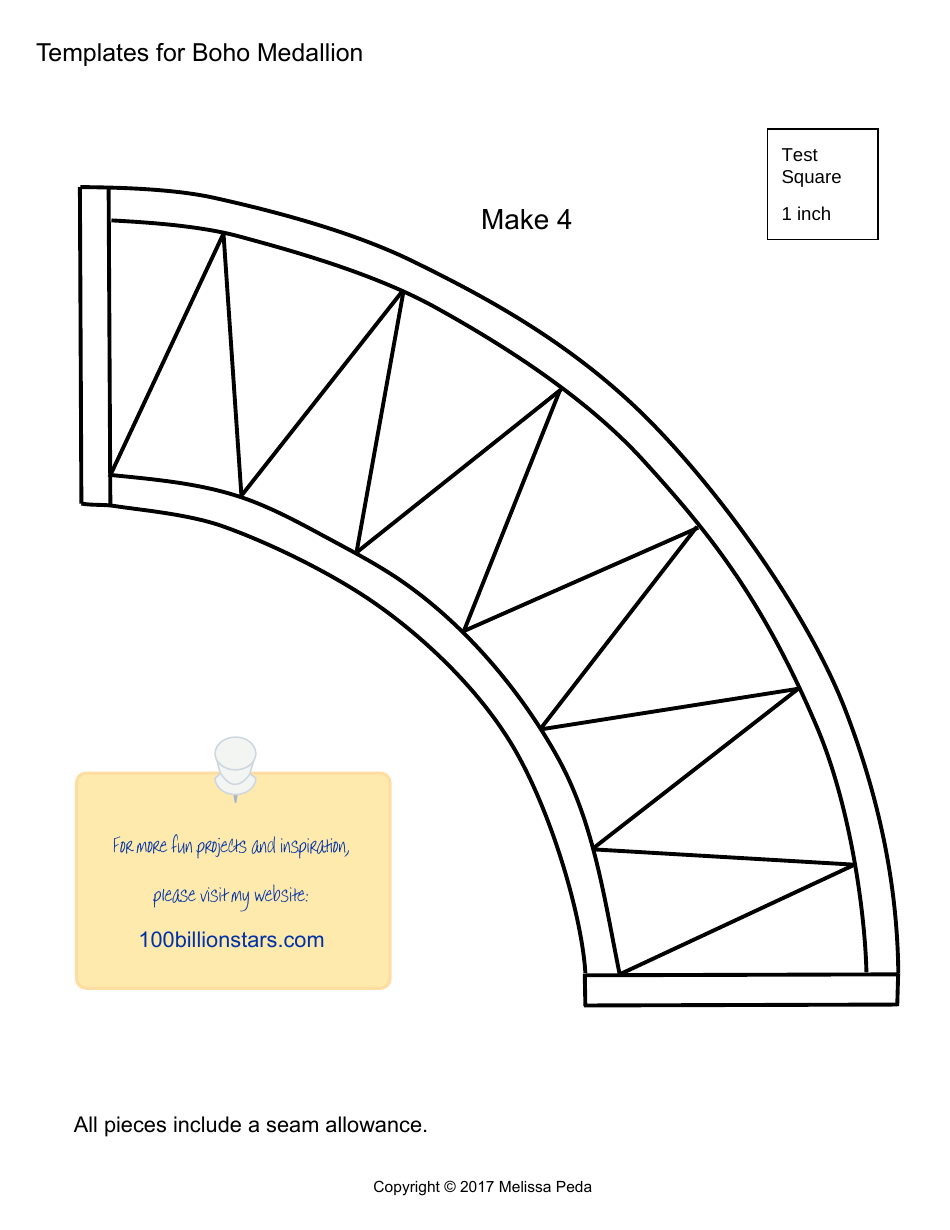 Boho Medallion Sewing Pattern Templates, Page 4