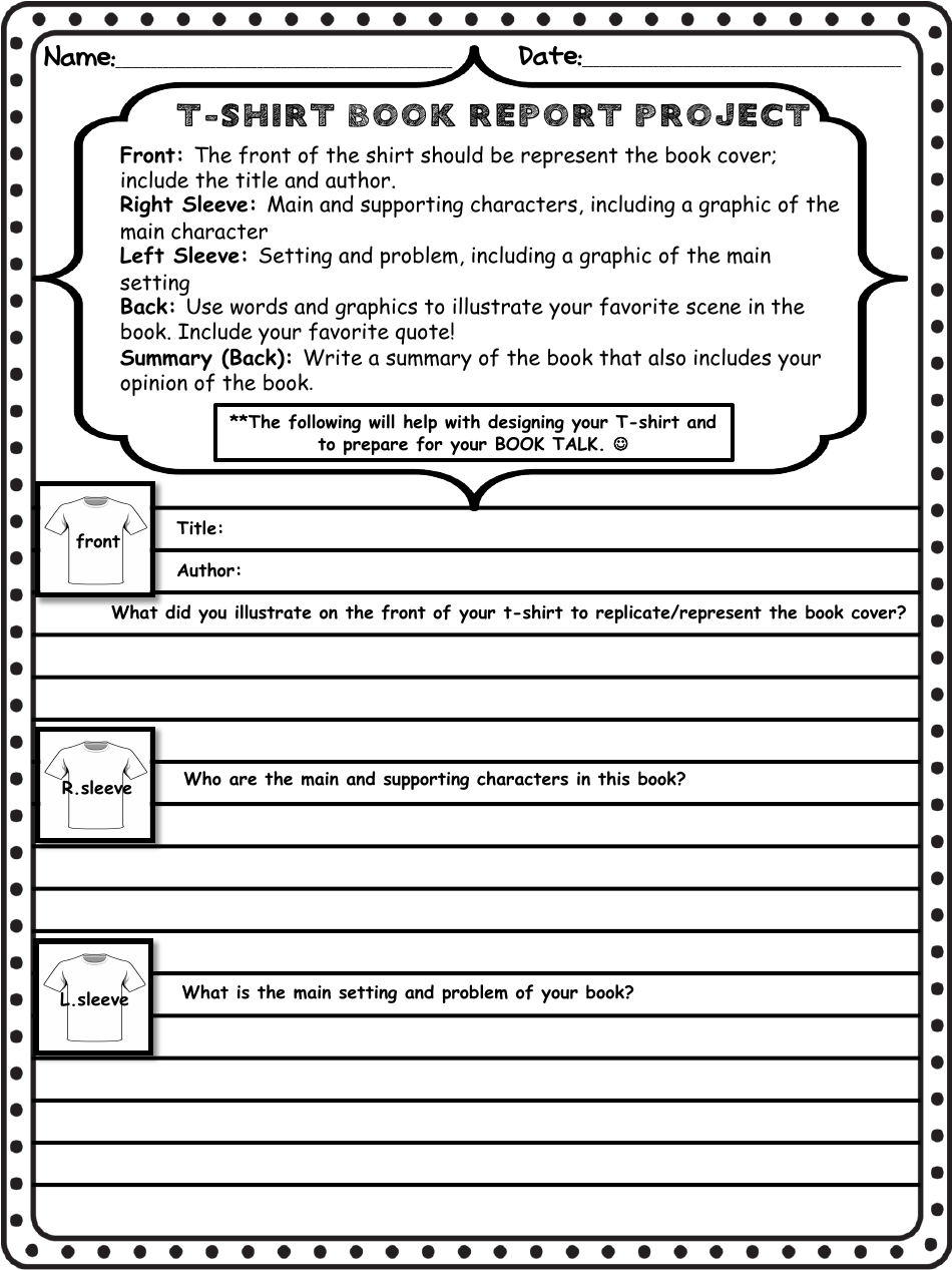 T-Shirt Book Report Project, Page 3