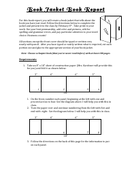 Document preview: Book Jacket Book Report Template - Black and White
