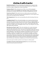 Book Jacket Book Report Template - Black and White, Page 2