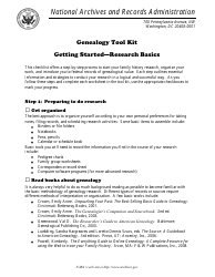 Document preview: Genealogy Tool Kit