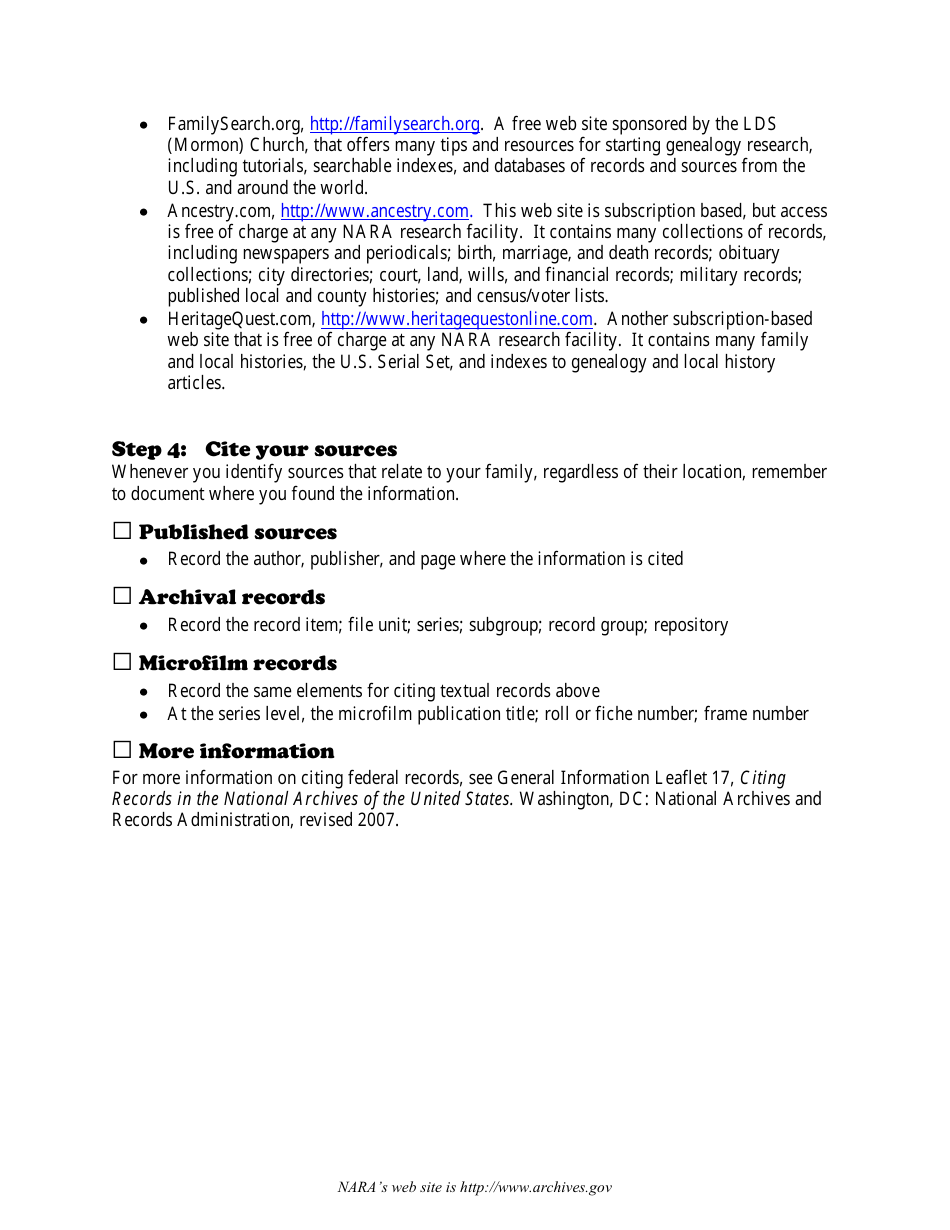 Genealogy Tool Kit, Page 4