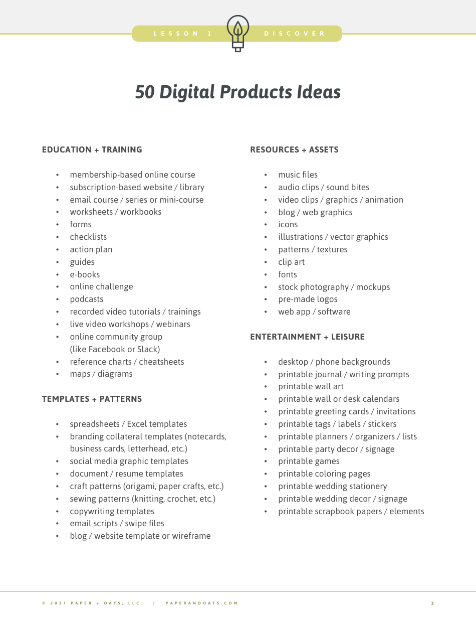 Etsy Lesson Plan Template Paper + Oats Download Fillable PDF
