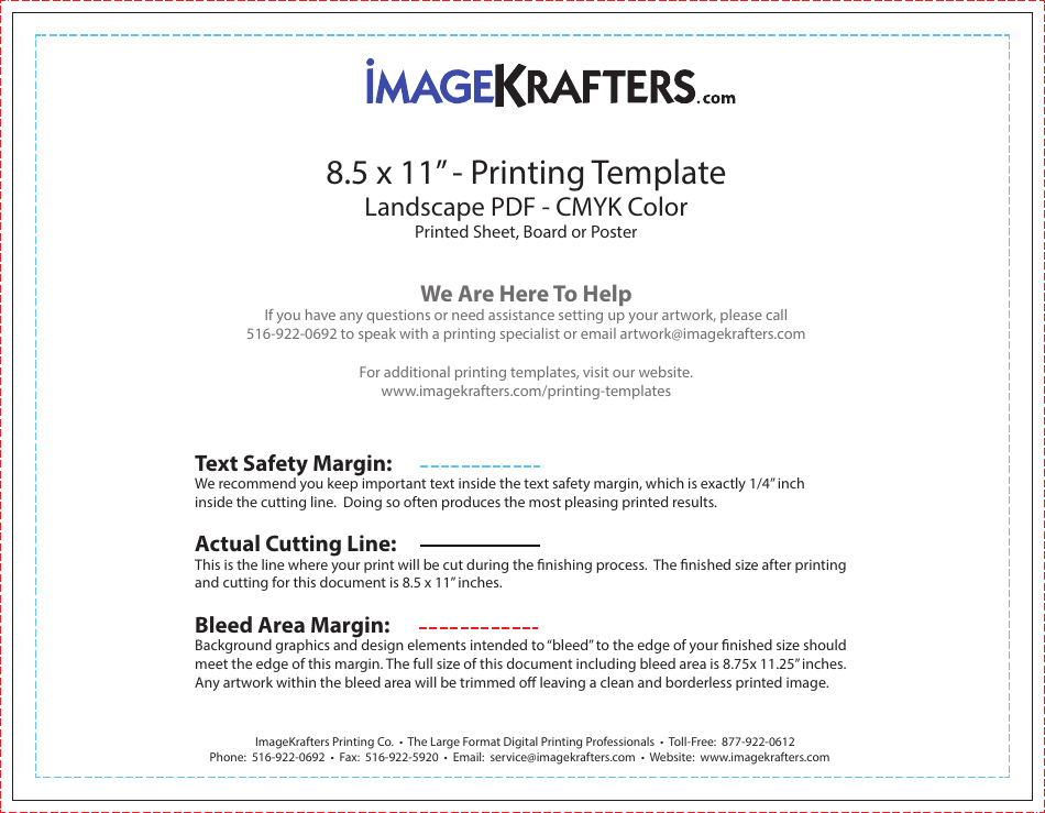 8.5 x 11" Printing Template - Preview Image