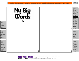 Document preview: My Big Words Book Template - Readwritethink