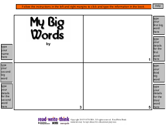 My Big Words Book Template - Readwritethink