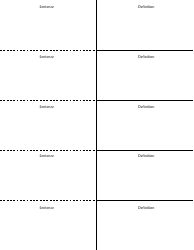 Vocabulary Foldable Template, Page 2