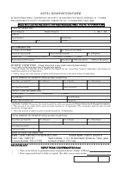 Sample Hotel Reservation Form