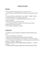 Grade 8 Novel Study Plan, Page 2