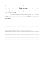 Document preview: Chapter Summary Template