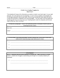 Middle School Outline Template for Book Report