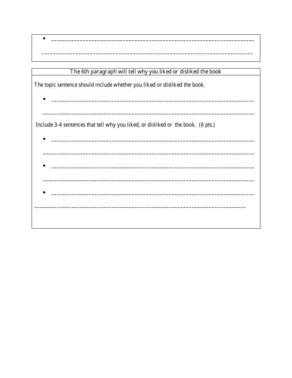Middle School Outline Template for Book Report, Page 4