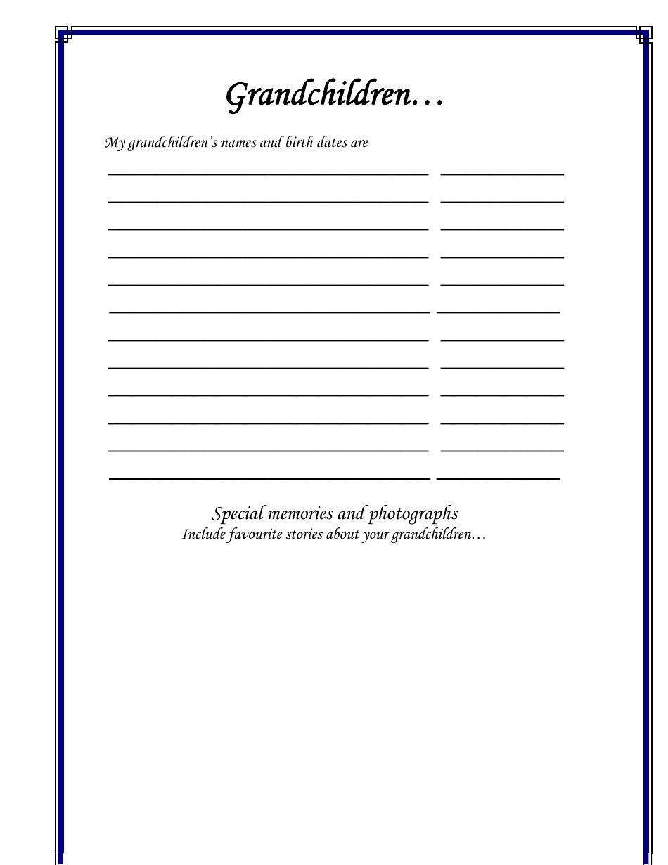 Personal Life History Booklet Template, Page 16