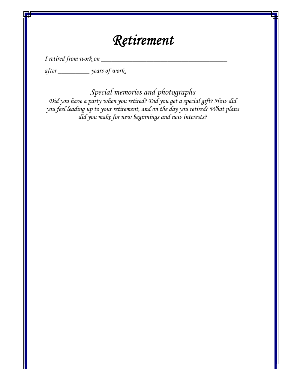 Personal Life History Booklet Template, Page 18