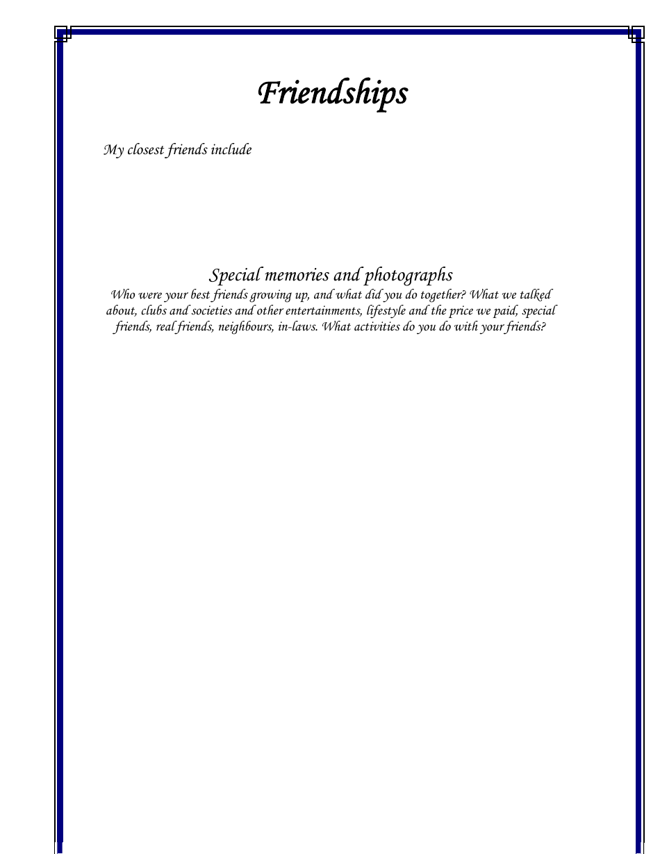 Personal Life History Booklet Template, Page 19