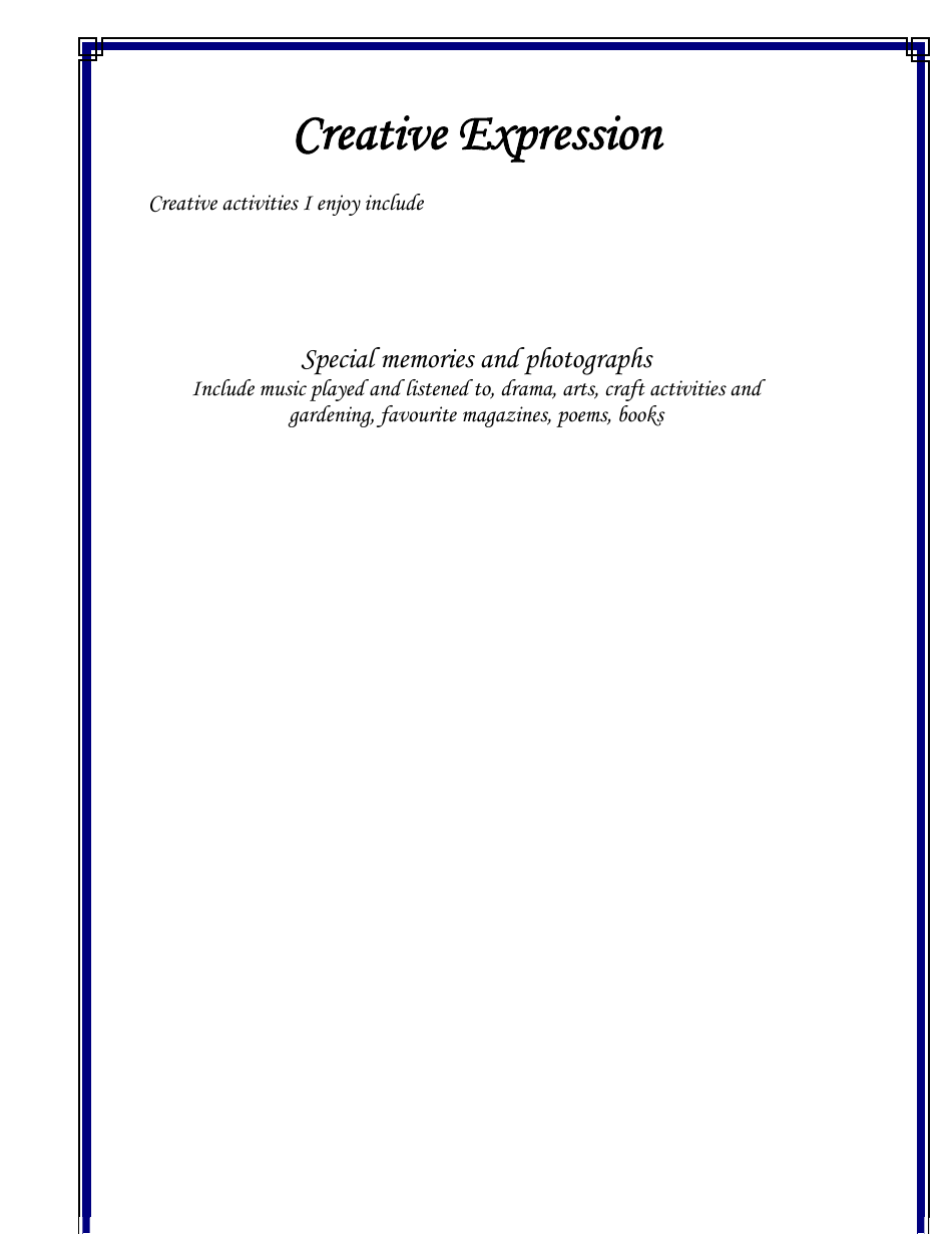 Personal Life History Booklet Template, Page 22